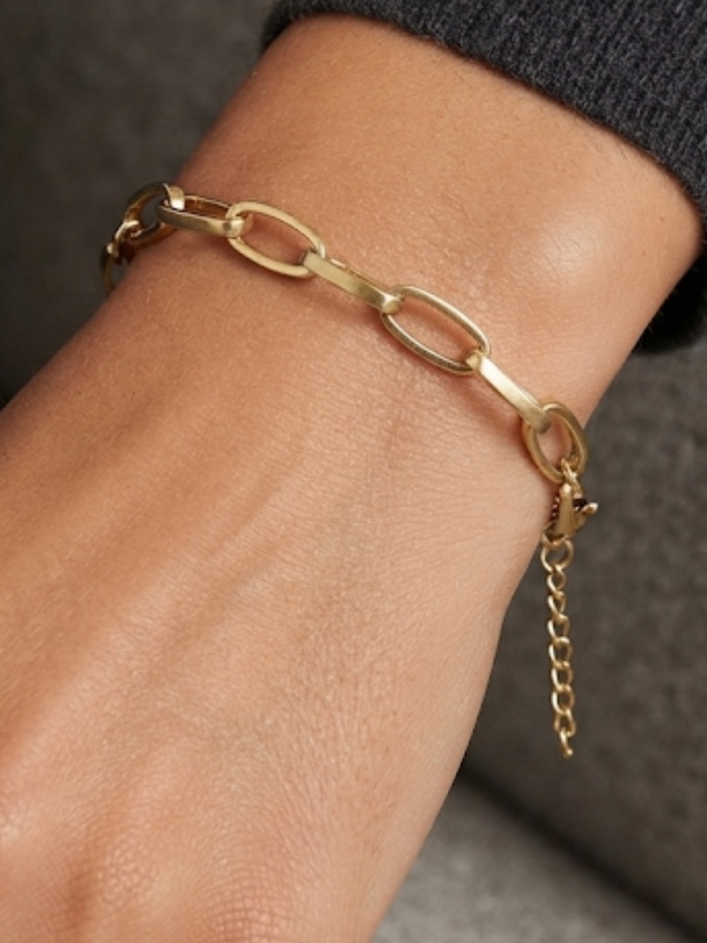Gold-Tone Paperclip Chain Bracelet for Women